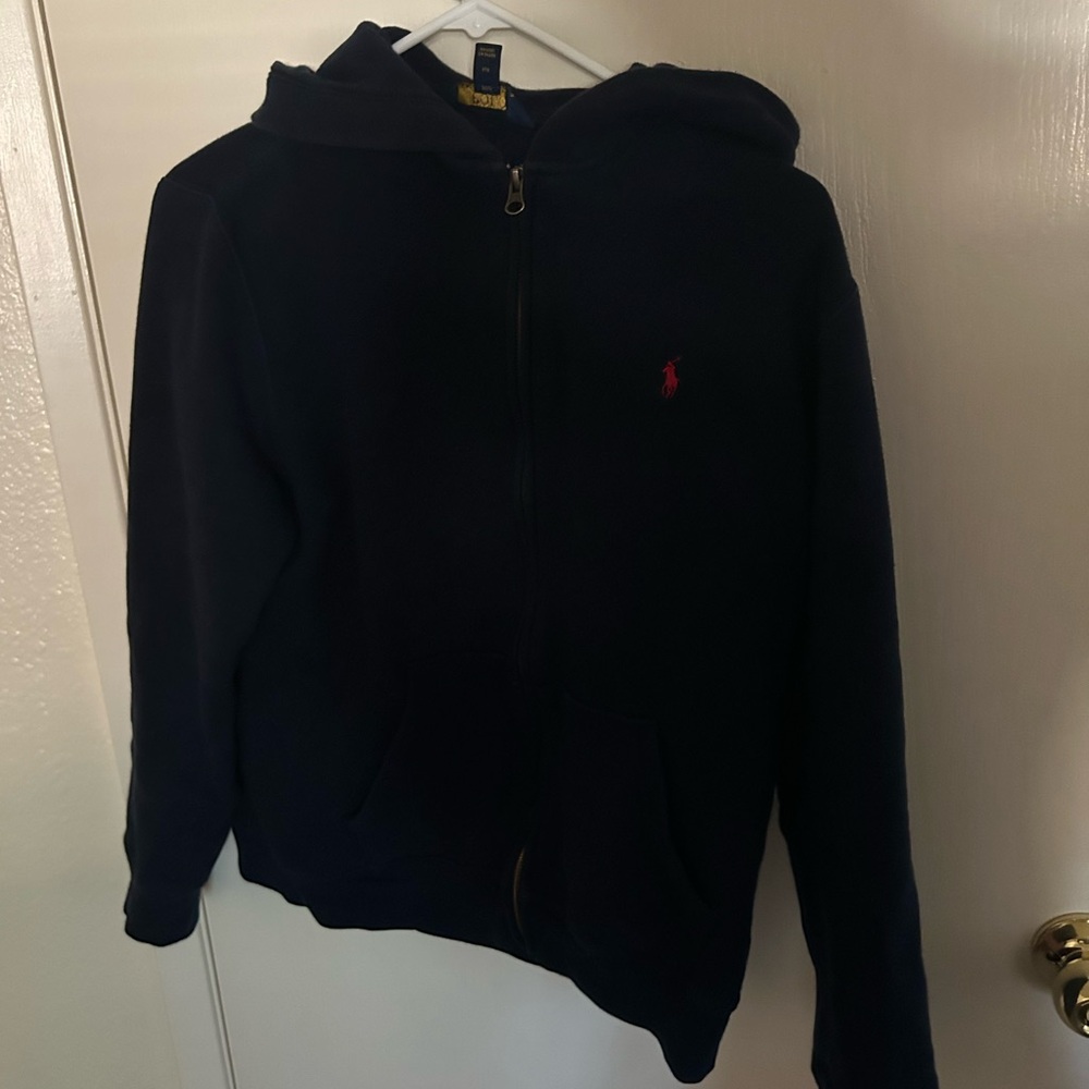 Navy blue with red sign polo jacket